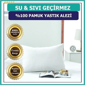 Resim Suvay Su Sıvı Geçirmez Pamuklu Fermuarlı Terletmeyen Yastık Koruyucu Alez Kılıf 2 Adet 