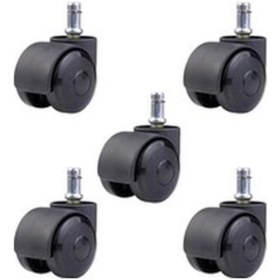 Resim Plastik Sandalye Tekerleği 5'li Pimli Ofis Büro Tekeri 