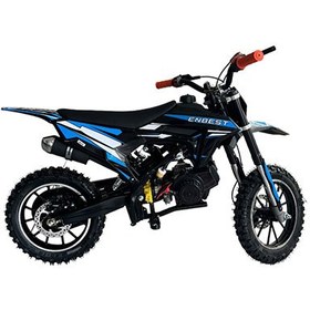 Resim Mini Cross Çocuk Motoru Benzinli Tek Silindirli Mavi 