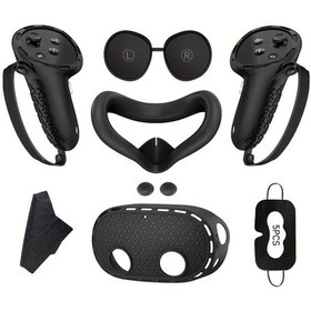 Resim Dream011 Meta Quest 2 Oculus Quest 3 3s Siyah Uyumlu 7si 1 Arada Silikon Kilif Vr Baslik Kontrolcu Kabi Gozler Yuz Ve Dokunmatik Kilif Lens Kapak 