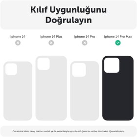 Resim Zebana Apple iPhone 14 Pro Max ile Uyumlu Kılıf Zebana NeoFiber Silikon Kılıf (Kablosuz Şarj) Siyah 