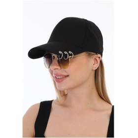 Resim Unisex Piercing Siyah Şapka Siyah 