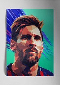 Resim Metal Baskı Parlak Duvar Tablosu - Lionel Messi 