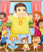 Resim Tox Oğlan Aile Bireyleri Keçe El Kukla T333 . Eğitici Oyuncak 