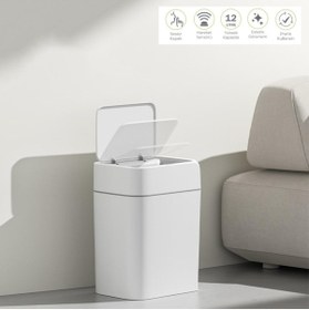 Resim woodhub 12 Litre Sensörlü Çöp Kovası, Ofis, Mutfak ve Banyo için ideal, Şık ve Kullanışlı 