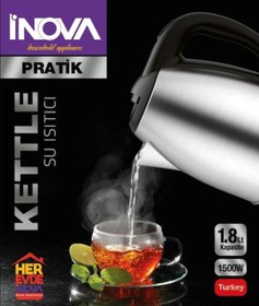 Resim Inova Pratik Paslanmaz Çelik Kettle Su Isıtıcısı 