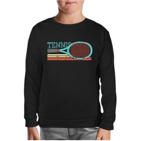 Resim Lord Tshirt Tenis - Raket Yatay Siyah Çocuk Sweatshirt 