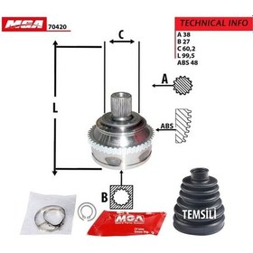 Resim MGA 70420 Aks Kafası Dış Transporter T4 Absli Tıp 