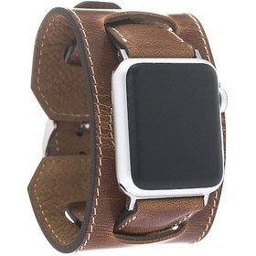 Resim Bouletta iOS Uyumlu Watch Deri Kordon 42-44-45Mm Cuff Taba 