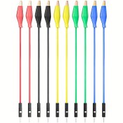 Resim 5/10 Adet CLLICE 5 Renkli Dupont Kablo - 35mm Test Timsah Konnektörleri, Dayanıklı Plastik, Montaj Gereksiz, Güvenli Tutuşlu DIY Elektronik, Endüstriyel Ölçüm Cihazları ve Elektrik Testi için, Çok Renkli Bağlantılar, Alet Gerekmez, Güvenilir Bağlantı 