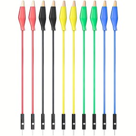 Resim 5/10 Adet CLLICE 5 Renkli Dupont Kablo - 35mm Test Timsah Konnektörleri, Dayanıklı Plastik, Montaj Gereksiz, Güvenli Tutuşlu DIY Elektronik, Endüstriyel Ölçüm Cihazları ve Elektrik Testi için, Çok Renkli Bağlantılar, Alet Gerekmez, Güvenilir Bağlantı 