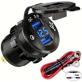 Resim Challenger Çift Arayuz Aluminyum Hizli Sarj Araba Sarj Cihazi Bluray Cizgili Usb Tip A Qc 3 0 18w 12v 24v Kirmizi Kablo 