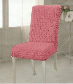 Resim Pembe Renk Bürümcük Sandalye Örtüsü Sandalye Kilifi 