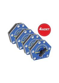 Resim Çırak-25m/a Manyetik Kaynak Gönyesi 4 Adet On-off Anahtarlı 6 Açılı, 15-25 Kg Kaynak Tutucu Mıknatıs 