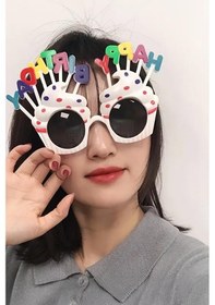 Resim Happy Birthday Beyaz Parti Gözlüğü Standart 