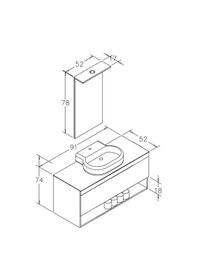 Resim Orka Knidos 90 Cm Mdf Beyaz Banyo Dolabı Takımı Beyaz 