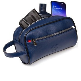 Resim Tuldar Erkek Deri Portföy Clutch Traş Kozmetik Bakım Ve Günlük El Çantası Tul374 Lacivert 