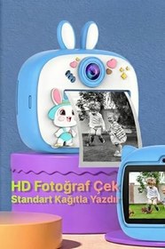 Resim Q7 Taşınabilir Fotoğraf Yazıcı ve Kamera BUNNY, MAVİ 