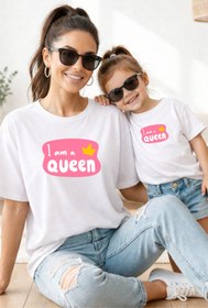 Resim genosha Anne Kız 100% Pamuk T-shirt Mama Mini Mother Daughter TEKLİ FİYAT 