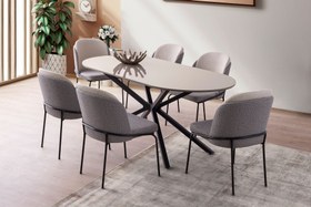 Resim LİRONA MASA, AURA SANDALYE, SELENİTY, 180X90 