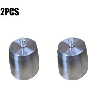 Resim Xuweiwei 2 Adet Siyah Ve Gümüş Paslanmaz Çelik Kül Tablası Otel Restoran Yatak Odası İçin 