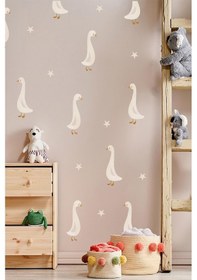 Resim MSticker Sevimli Ördekler Ve Yıldızlar Çocuk Bebek Odası Cam Duvar Sticker Seti 