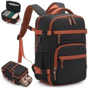 Resim Cordial Büyük Kapasiteli Dayanıklı Polyester Sırt Çantası Brown With Black Islak Kuru Bölmeler Ayakkabı Cebi Okul Seyahat - Siyah 