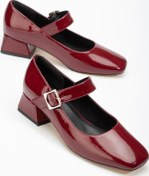 Resim St-006 Bordo Rugan Günlük 4 Cm Topuklu Bayan Ayakkabı Bordo 