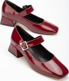 Resim St-006 Bordo Rugan Günlük 4 Cm Topuklu Bayan Ayakkabı Bordo 