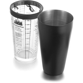 Resim DLEK STORE Boston Model Cam Kokteyl Shaker Siyah Renk 400 Cl 1 Adet 