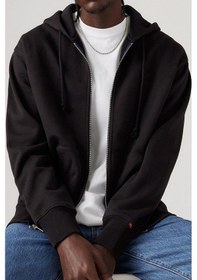 Resim Levi's Kapüşon Yaka Siyah Erkek Relaxed Sweatshirt Fermuarlı Hırka - A9265-0000 Siyah 