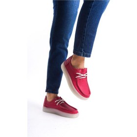 Resim Mubiano Hakiki Deri Mbmtt401-fs Kadın Kalın Taban Bağcık Detay Fuşya Loafer Fuşya 