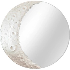 Resim Moon Yuvarlak Gri Renkte Krater Konsol Ayna 