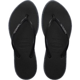 Resim Havaianas Siyah Kadın Plaj Terliği Slım Poınt Glıtter 