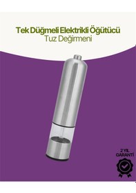 Resim Elektrikli Baharat Öğütücü Pilli Paslanmaz Çelik Otomatik Tuz Kar Renkli 