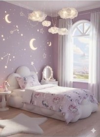 Resim Unicorn Tek Kişilik%100 Pamuklu Nevresim Takımı Çarşafı Lastikli, Pembe 