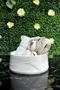 Resim betonmall Mermer Desenli Beton Havluluk Banyo Tuvalet Wc Çok Amaçlı Düzenleyici Tabak 20 Cm 