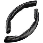 Resim Mufunye Karbon Fiber Direksiyon Kılıfı - Kaymaz Siyah Unisex Güvenlik Aksesuarı 