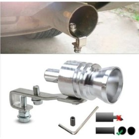 Resim Üniversal Egzoz Islık Aparatı Egzoz Ucu Turbo Sesi Large 29 mm Krom 