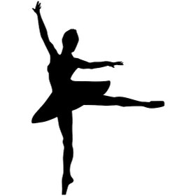 Resim Balerin Kız Folyo Sticker 200cm Uzunluk Siyah 