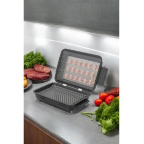 Resim Elektrikli Izgara Çift Telli Emaye Gövde ve Tepsili Mangal Barbekü Siyah C1-1-294 