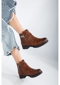 Resim Toka Aksesuarlı Taba Kadın Günlük Bot-2667-taba Taba 