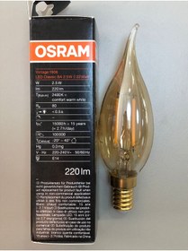 Resim Osram 3 ADET 2,5W=22W=220 LÜMEN E14 RUSTİK KIVRIK LED BUJİ LAMBA 