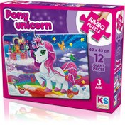 Resim KS Games 12 Parça Jumbo Puzzle - Pony Unicorn 