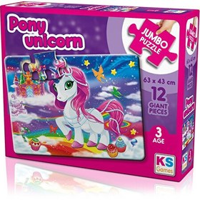 Resim KS Games 12 Parça Jumbo Puzzle - Pony Unicorn 