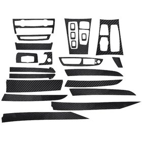 Resim Bmw X5 E70 2007-2013 İçin 22 Adet Parlak Karbon Fiber Araç İç Dekorasyon Etiketi 