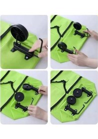 Resim Alışveriş Çantası Katlanabilir Pazar Arabası Tekerlekli Pazar Ara 