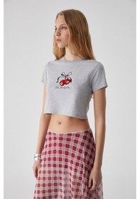 Resim Grimelange Zennı Kadın Bisiklet Yaka Regular Baskılı Grimelanj T-shirt 