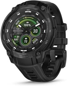 Resim Garmin Instinct Crossover AMOLED - Tactical Edition, Analog Saat Eller ve Parlak AMOLED Ekranlı Sağlam Hibrid GPS Taktik Akıllı Saat, Siyah Silikon Bantlı Siyah 