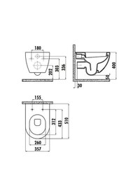 Resim Fe322 Free Rim-off Kanalsız Asma Klozet Siyah Mat Ve Yavaş Kapanan Kapak Siyah 